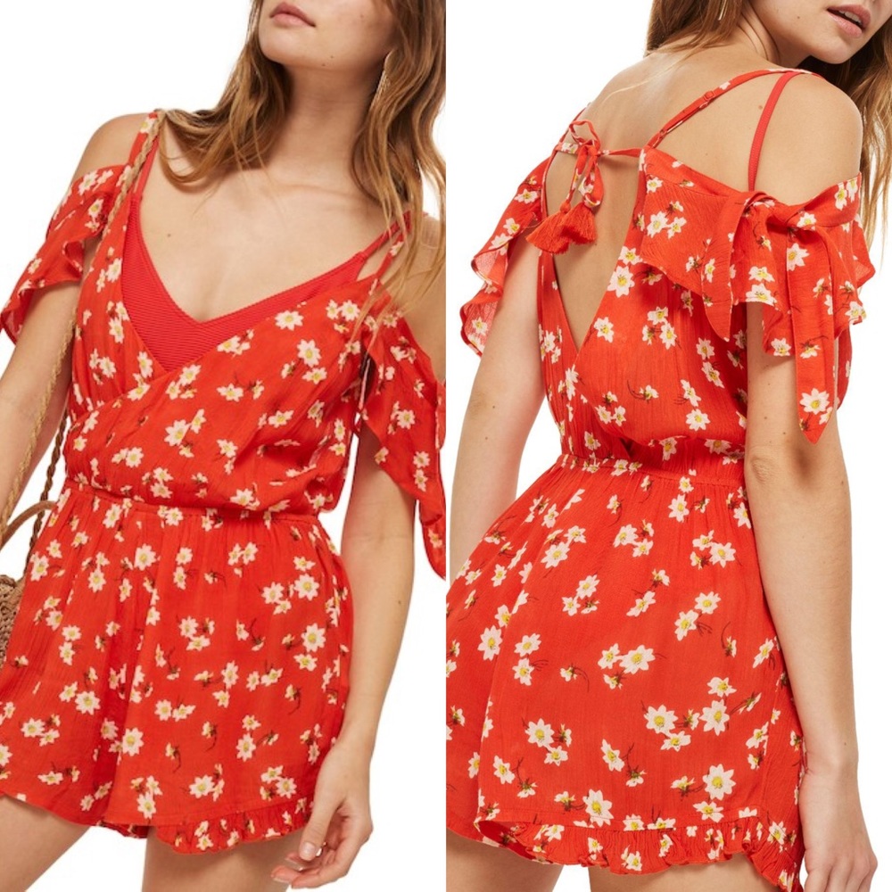 Topshop Daisy Floral Print romper